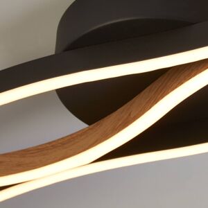 Searchlight LED stropní světlo Bloom Swirl černá/dřevo