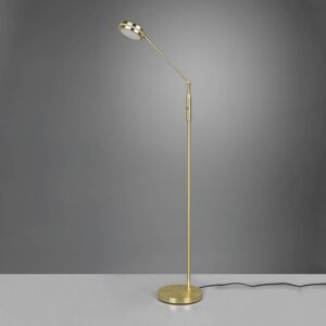 Trio Lighting LED stojací lampa Franklin, stmívač, matná mosaz