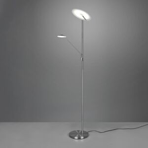 Trio Lighting LED stojací lampa Brantford, lampa na čtení nikl