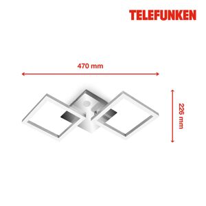 Telefunken LED stropní Frame, senzor, chrom/hliník 47x23cm