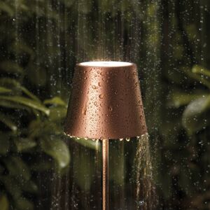Sigor LED stolní lampa Nuindie aku, kulatá, 38 cm, bronz