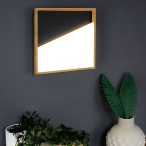 Eco-Light Nástěnné svítidlo LED Vista, černá barva/světlé dřevo, 30 x 30 cm