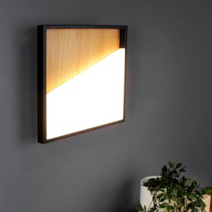 Eco-Light Nástěnné světlo LED Vista, světlé dřevo/černá, 40 x 40 cm