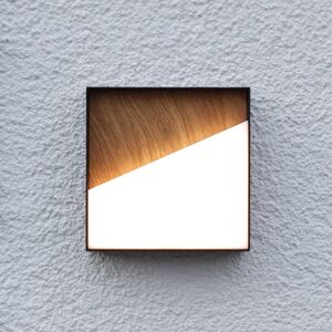 Eco-Light LED dobíjecí venkovní nástěnné světlo Meg, barva dřeva, 15 x 15 cm