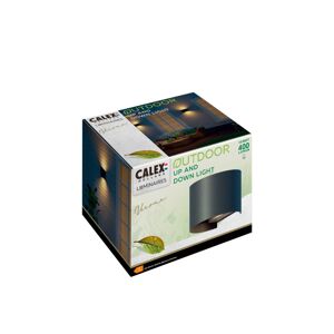 Calex Venkovní nástěnné svítidlo Calex LED Oval, nahoru/dolů, výška 10 cm, černé
