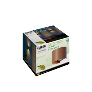 Calex Venkovní nástěnná lampa Calex LED oválná, nahoru/dolů, výška 10 cm, rezavě
