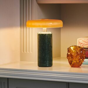 DESIGN BY US Nabíjecí stolní lampa Trip LED, zelená / oranžová, mramor, sklo, IP44