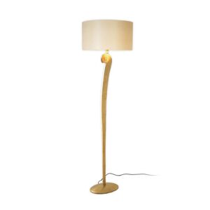Holländer Stojací lampa Lino, barva zlatá/ecru, výška 160 cm, železo