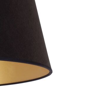 Euluna Stínidlo na lampu Cone výška 22,5 cm, černá/zlatá