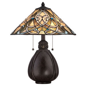 QUOIZEL Stolní lampa India v designu Tiffany