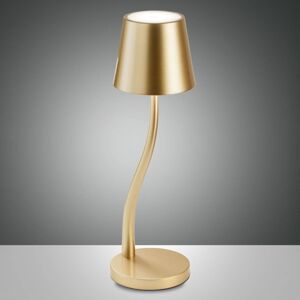 Fabas Luce LED stolní lampa Judy, baterie, IP54, zlatá