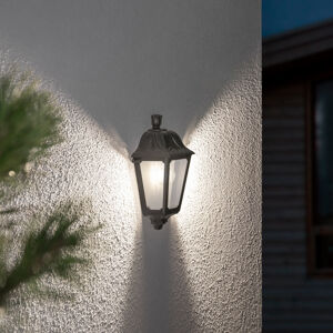 Fumagalli Černé venkovní nástěnné LED svítidlo lesse, odolné