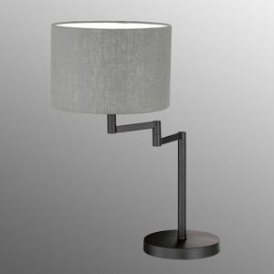 FISCHER & HONSEL Stolní lampa Rota se šedým plátěným stínidlem