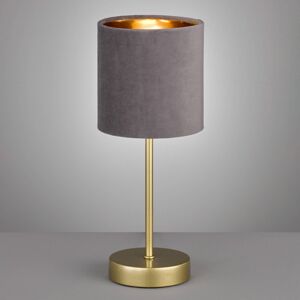 FISCHER & HONSEL Stolní lampa Aura, zlatá, stínidlo šedá/zlatá