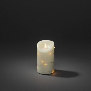 Konstsmide Christmas Vosková svíčka krémová barva světla jantar Ø 7,5cm