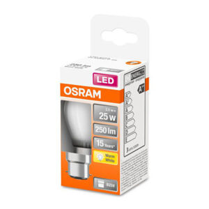 OSRAM OSRAM LED žárovka-kapka B22d 2,5W 2 700 K matná