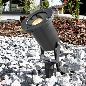 Lindby Tessa – venkovní reflektor s kolíkem v šedé barvě