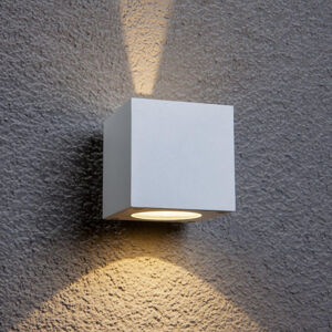 Lucande Bílé LED venkovní nástěnné svítidlo Jarno, kostka