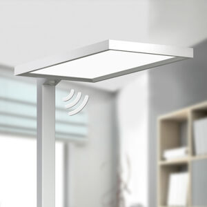 Arcchio Stříbrná kancelářská LED stojací lampa Dorean