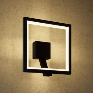 Lucande Venkovní nástěnná LED lampa Sqaure, grafitová šedá