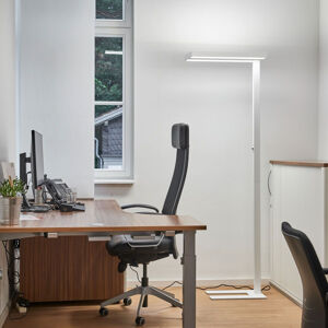 Arcchio Logan bílá kancelářská LED stojací lampa, 4 000 K