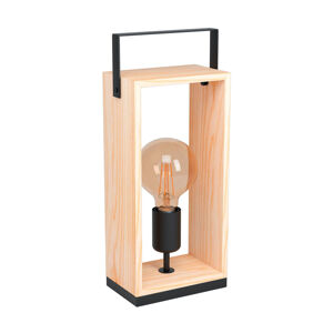 EGLO Stolní lampa Famborough se světlým dřevěným rámem